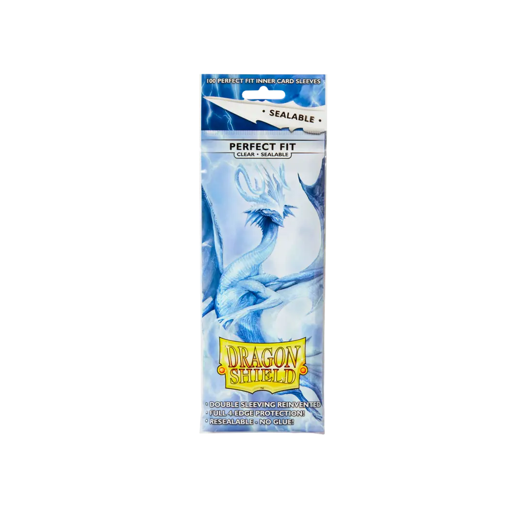 Sleeves - Dragon Shield - 100 protège-cartes Perfect Fit Standard Refermable Transparent