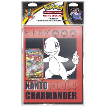 Portfolio Pokémon Salamèche #004 Kanto + 1 Booster EM01 Méga-Évolution
