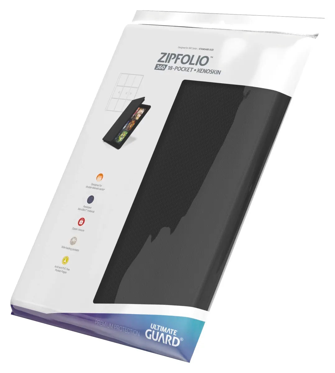 Portfolio Ultimate Guard - A4 18-Pocket Zipfolio Xenoskin - Noir 360