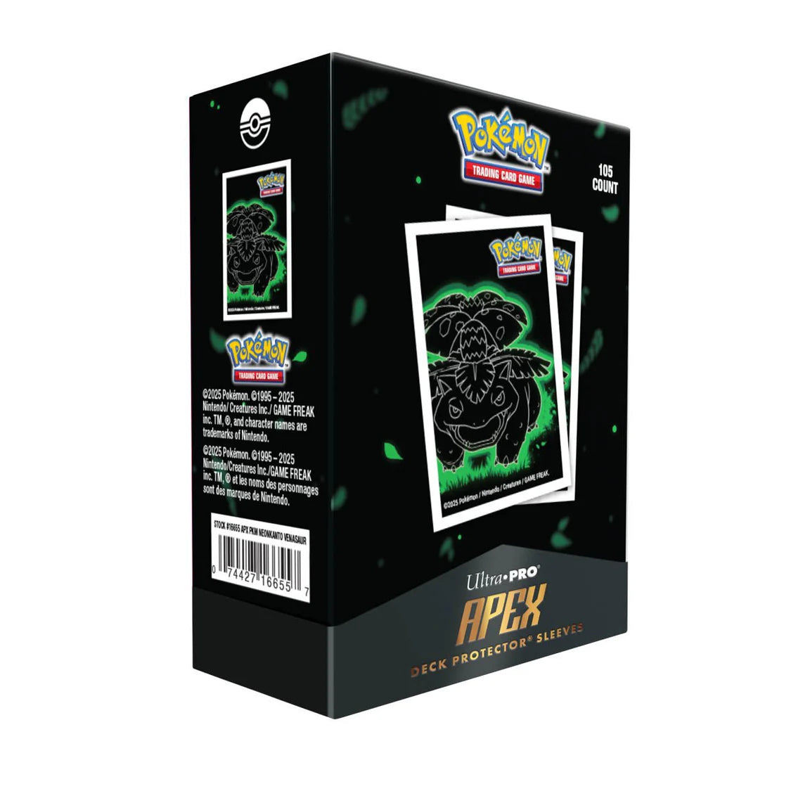 Ultra Pro - 105 protège-cartes standard APEX Pokémon - Neon Kanto : Florizarre