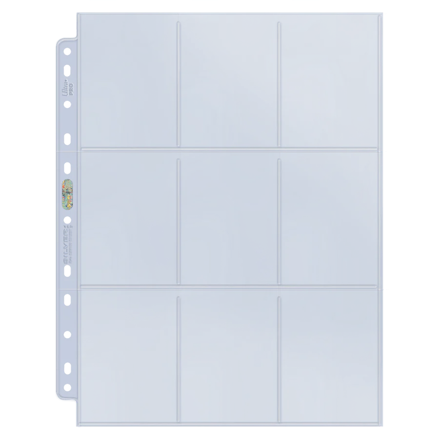 Ultra Pro - 100 feuilles de classeur : Silver - 11 trous - 9 cases standard