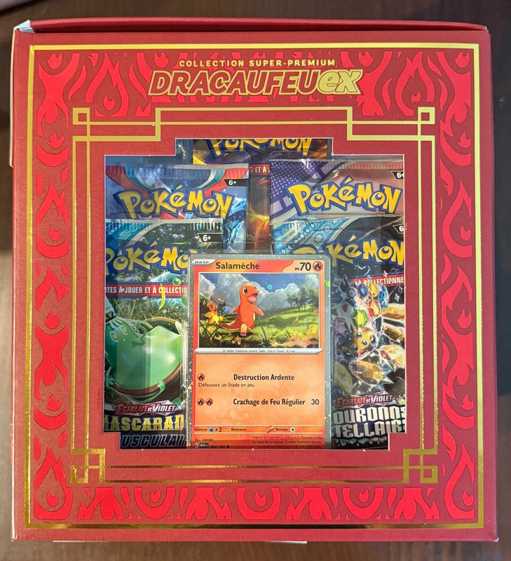 Coffret Pokémon 10 Boosters Collection Super-Premium Dracaufeu-ex