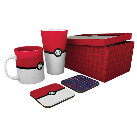 Coffret Cadeau Pokémon Verre & Mug & 2 dessous de verre - Pokéball