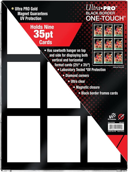 Ultra Pro - 35pt 9-Card Black Border UV One-Touch Magnetic Holder