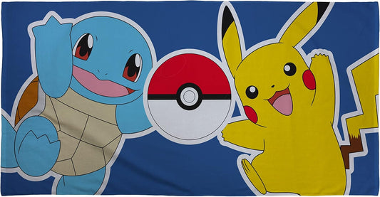 Pokémon serviette de bain Carapuce et Pikachu Pokeball