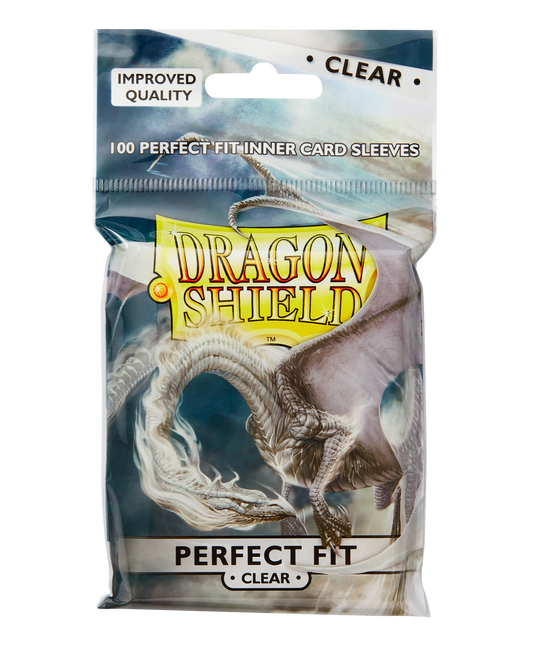 Sleeves - Dragon Shield - 100 protège-cartes Perfect Fit Standard Transparent