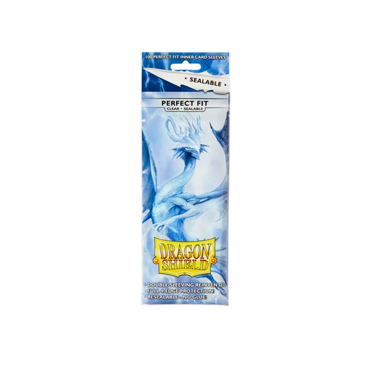 Sleeves - Dragon Shield - 100 protège-cartes Perfect Fit Standard Refermable Transparent