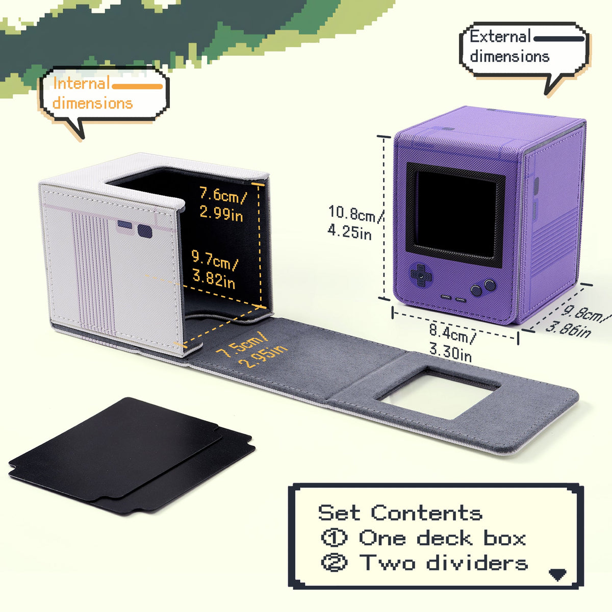 Venssu - Deck Box Avec Fenêtre - Retro Gaming Console - Violet