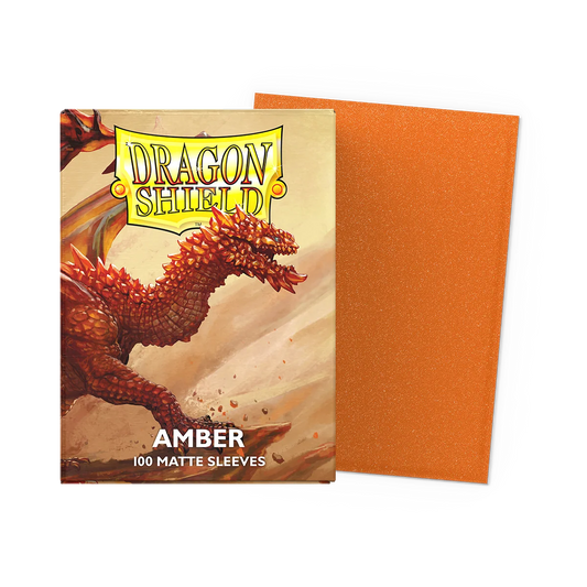 Dragon Shield Sparkle Serie Amber Matte - 100 Sleeves Standard Ambre Serie Étincelante
