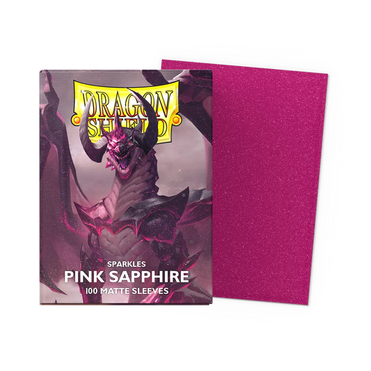 Dragon Shield Sparkle Serie Pink Sapphire Matte - 100 Sleeves Standard Rose Saphir Serie Étincelante