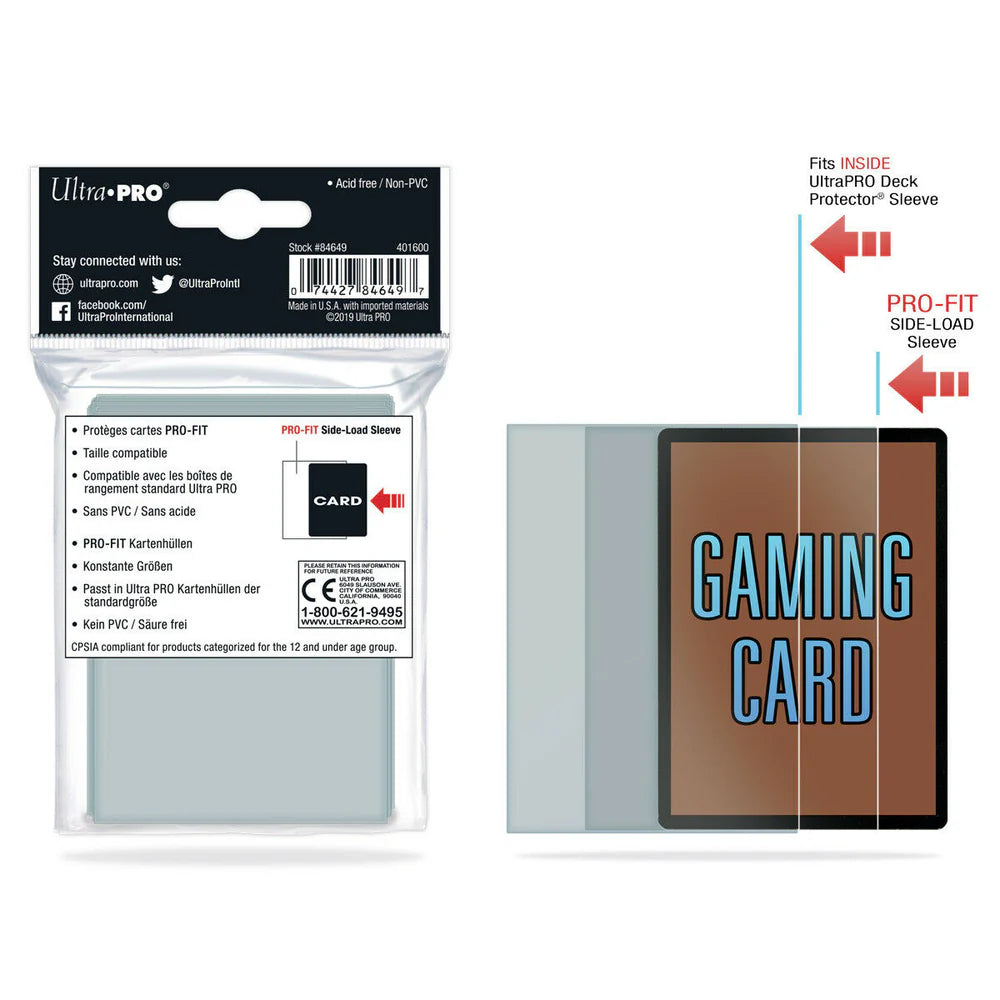 Sleeves - Ultra Pro - Standard x100 - Pro-Fit Side Load Transparent