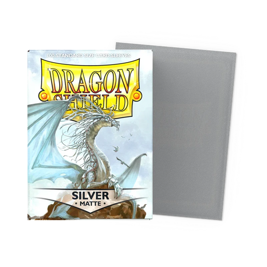 Dragon Shield Silver Matte - 100 Sleeves Standard Argent