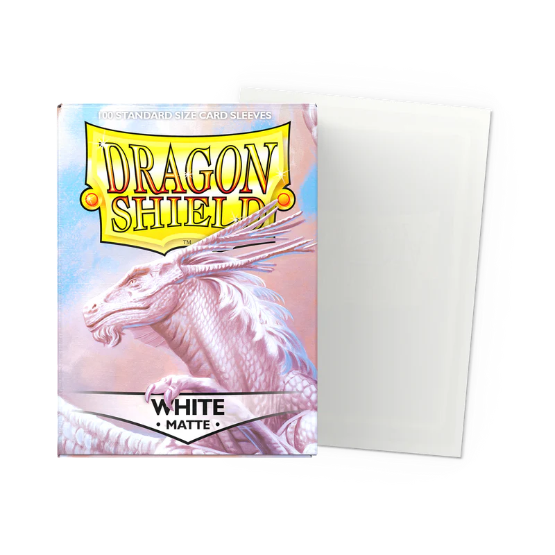Dragon Shield White Matte - 100 Sleeves Standard Blanc