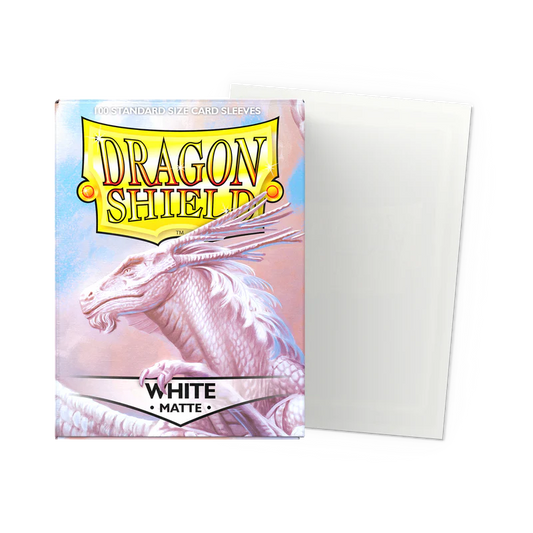 Dragon Shield White Matte - 100 Sleeves Standard Blanc