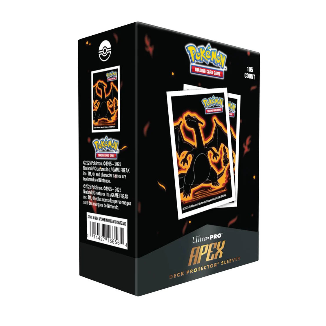 Ultra Pro - 105 protège-cartes standard APEX Pokémon - Neon Kanto : Dracaufeu