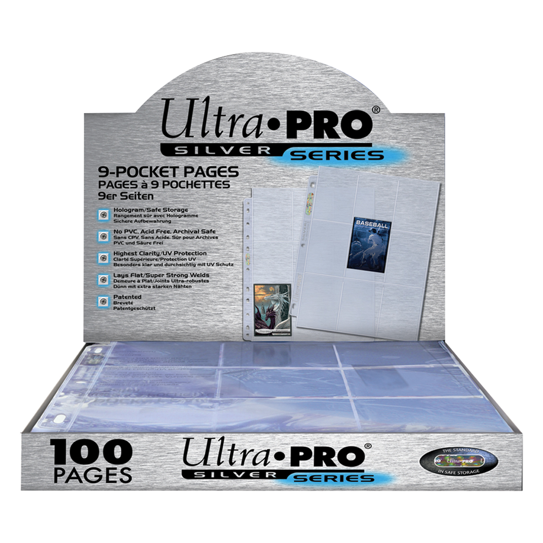 Ultra Pro - 100 feuilles de classeur : Silver - 11 trous - 9 cases standard